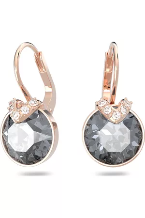 Swarovski Earrings - Bella V drop earrings, Round cut, , Rose gold-tone plated