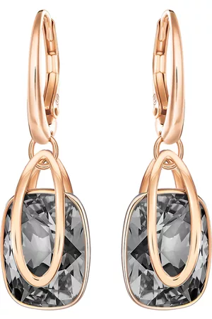 Swarovski Women Earrings - Holding drop earrings, Black, Rose gold-tone plated