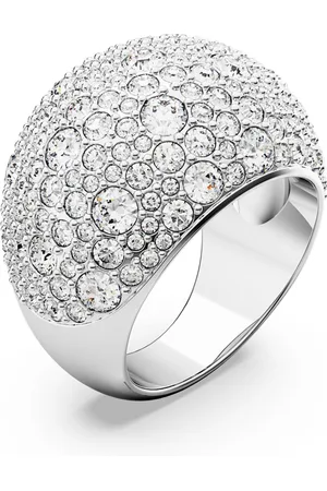 Swarovski Luna cocktail ring, Moon, , Rhodium plated