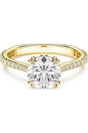 Swarovski Constella cocktail ring, Round cut, Pavé, , Gold-tone plated