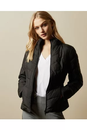 Women's Puffer Jacket With Hood Black –