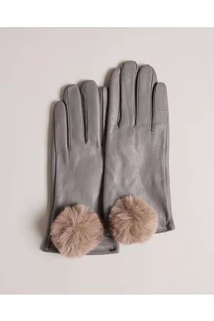 Ted Baker Women Gloves - Women's Pom Pom Detail Leather Gloves in , Nacy