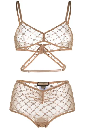 Gucci Gg Embroidered Underwear Set In Pink