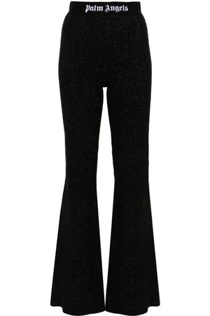 Palm Angels Logo Lurex Flared Trousers