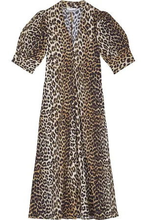 Ganni Leopard Print Long Dress