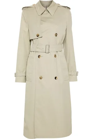 Burberry Cotton Blend Long Trench Coat