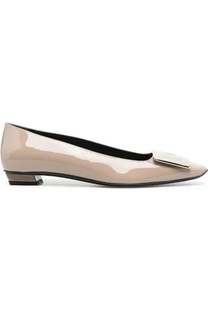 Roger Vivier Belle Vivier Leather Ballet Flats