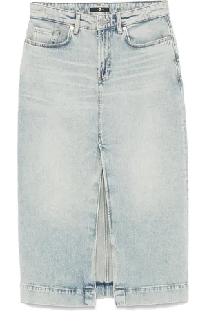 7 for all Mankind Amber Denim Cotton Skirt