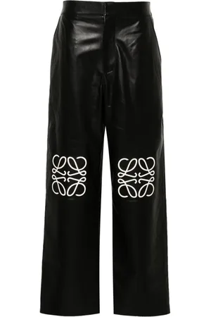 Loewe Anagram Baggy Leather Trousers