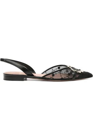MALONE SOULIERS Misha Embellished Mesh Slingback Ballet Flats