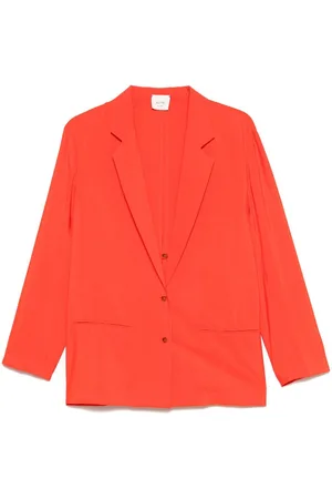 ALYSI Silk Blend Single-Breasted Blazer Jacket