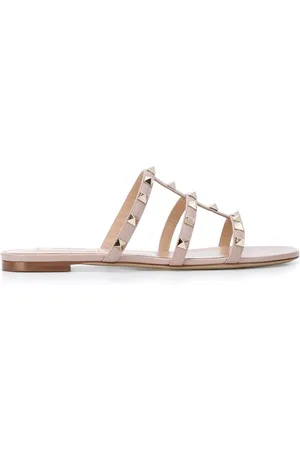 VALENTINO GARAVANI Rockstud Leather Flat Sandals