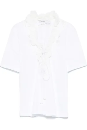 ERMANNO SCERVINO Lace Detail Cotton T-Shirt