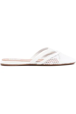 Alaïa Leather Round Toe Thong Sandals