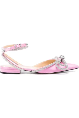 Mach & Mach Double Bow Satin Slingback Ballet Flats