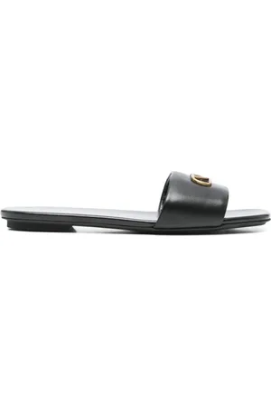Emporio Armani Leather Flat Sandals