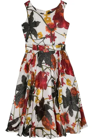 SAMANTHA SUNG Floral Print Midi Dress