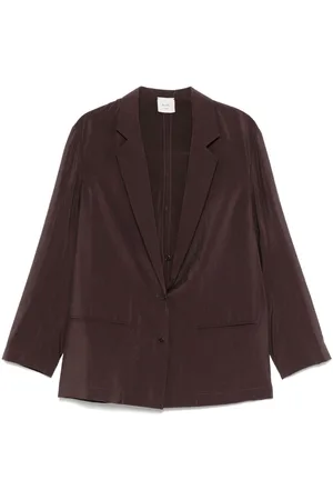 ALYSI Silk Blend Single-Breasted Blazer Jacket