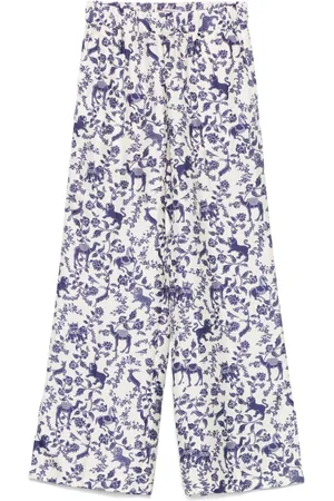 ALBERTO BIANI Printed Silk Trousers