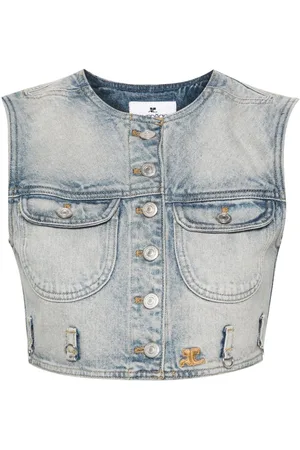 Courrèges Denim Cropped Vest