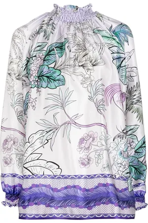 F.R.S For Restless Sleepers High Neck Printed Silk Blouse