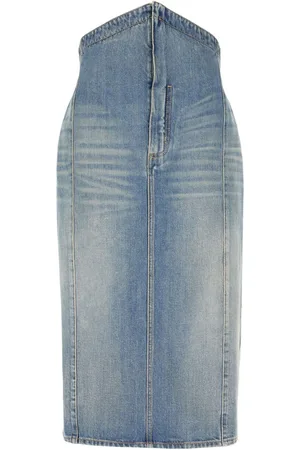 Alexander McQueen Denim Long Skirt