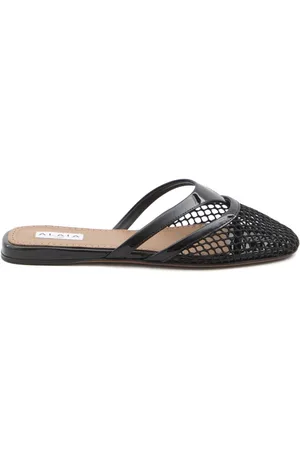 Alaïa Leather And Net Mule Sandals