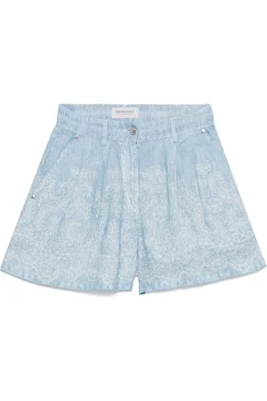 ERMANNO SCERVINO Printed Linen Shorts