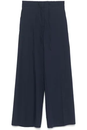 PAROSH Cotton Wide-Leg Trousers
