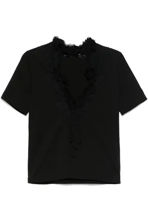 ERMANNO SCERVINO Lace Detail Cotton T-Shirt