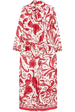 F.R.S For Restless Sleepers Printed Silk Long Shirtdress