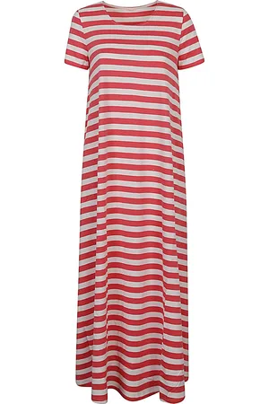 Apuntob Striped Cotton Long Dress