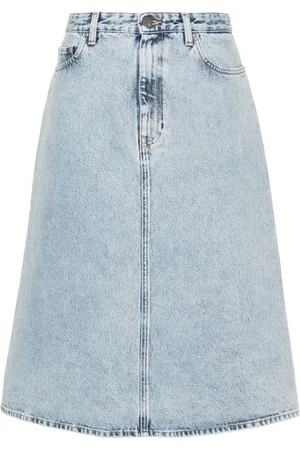 Totême Organi Cotton Denim Midi Skirt