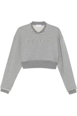 Alexander McQueen Logo Cotton Cropped Sweatshirt