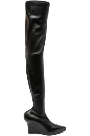 Givenchy Leather Over The Knee Heel Boots