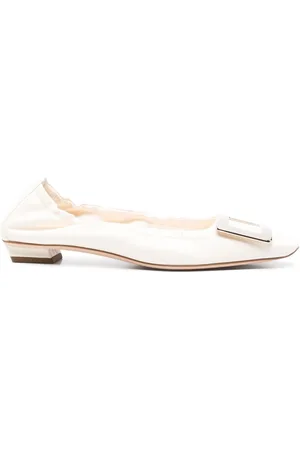 Roger Vivier Belle Vivier Leather Ballet Flats