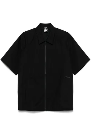 GR10K Short-Sleeved Full-Zip Shirt In Technical Popelin, Regular Fit