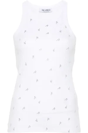 The Attico Allover Logo Cotton Tank Top