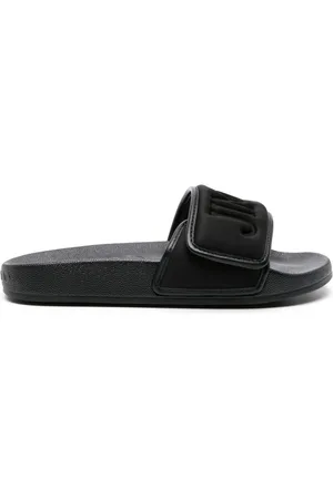 Jimmy Choo Fitz/F Leather Pool Slippers