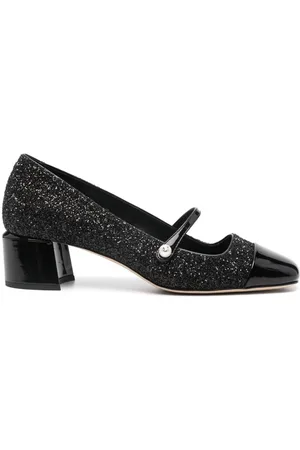 Jimmy Choo Elisa 45 Glittered Leather Pumps