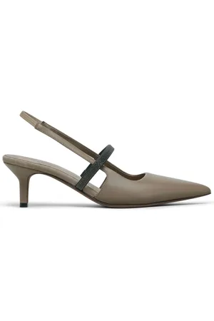 Brunello Cucinelli Leather Slingback Pumps