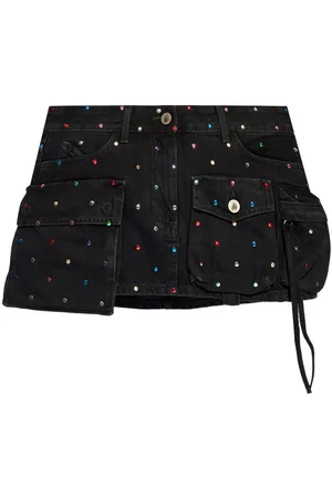 The Attico Fay Denim Mini Skirt