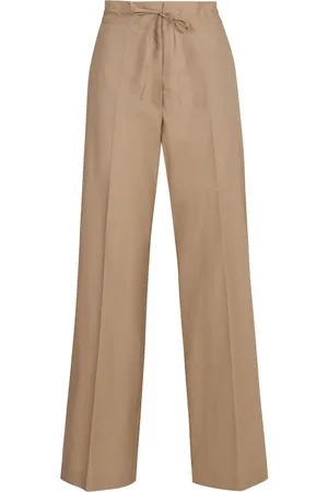 PAROSH Cotton Wide-Leg Trousers