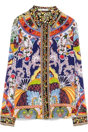ALICE+OLIVIA Willa Printed Silk Shirt