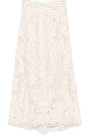 PAROSH Lace Midi Skirt