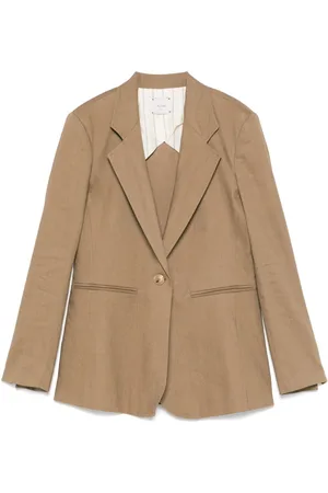 ALYSI Linen Blend Single-Breasted Blazer Jacket
