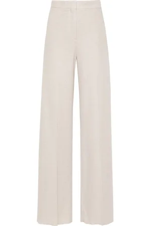 Max Mara Linen Blend Wide-Leg Trousers