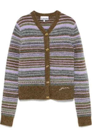 Ganni Wool Striped Cardigan