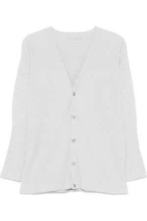 Issey Miyake Pleated V-Necked Cardigan