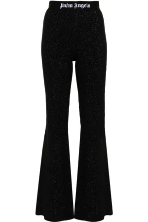 Palm Angels Logo Lurex Flared Trousers